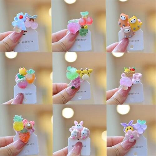 6set/Lot Cute Cartoon Animal Fruit Princess Headwear Kids Elastic Hair Bands Children Hair Rope Girls Hair Accessories Headdress