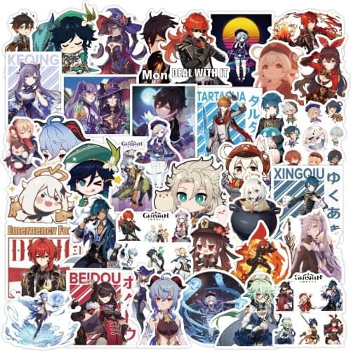 10/50/100PCS Game Genshin Impact Anime Stickers Laptop Guitar Luggage Phone Car Bike Waterproof Graffiti Sticker Decal Kid Toys
