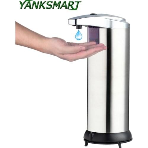 YANKSMART Automatic Liquid Smart Sensor Soap Dispenser ABS Plastic Hands Free Touch Sanitizer Dispenser for Kitchen Bathroom Use