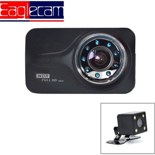 Car DVR Vehicle Camera Dash Cam Video Recorder Dual Camera 1080P Full HD 150 " angle G-sensor with Rear Parking Night version