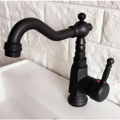 Black Oil Rubbed Brass Swivel Spout Single handle Lever Kitchen Bar Bathroom Vessel Sink Basin Faucet Mixer Tap anf351