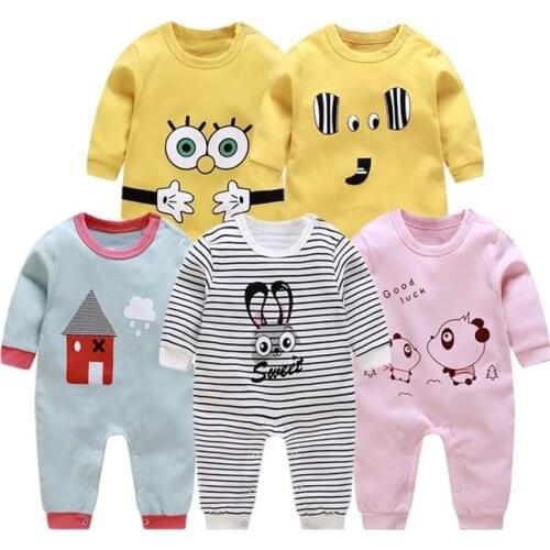 Newborn Baby Clothes Infant One Piece Long Sleeve Climbing Clothes Cotton Baby Boys Girls Jumpsuit