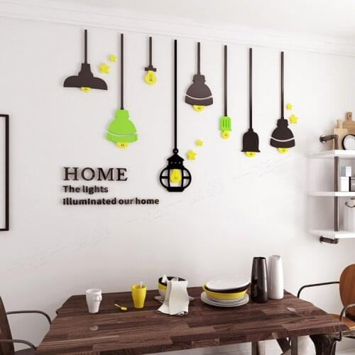 Hot sale Lighting Acrylic Wall sticker Living room Restaurant DIY art wall stickers Dinner room Creative decoration