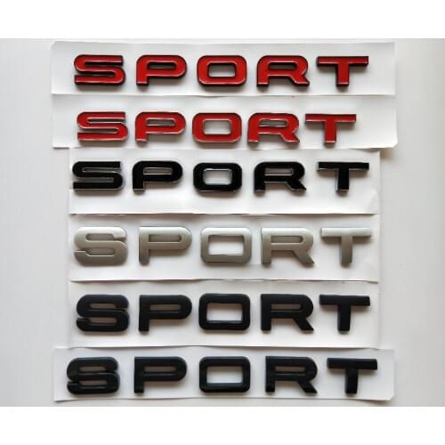 Chrome Silver Black Trunk Lid Letters SPORT Badge Emblem Emblems Badges Sticker for Land Rover Discovery Range Rover