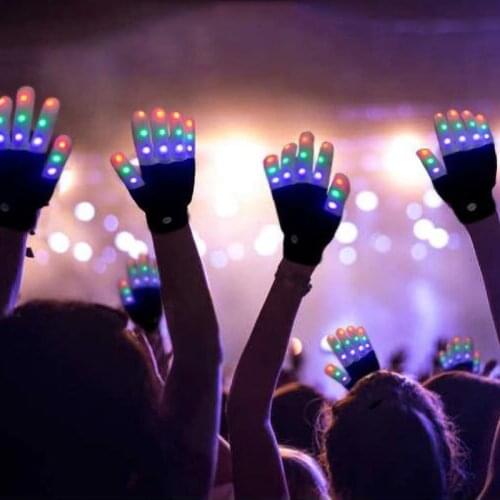 Halloween Children LED Gloves Colorful Glowing Gloves Party Glow Party Supplies Rave Flashing Warm Glove Light Up Finger Tip