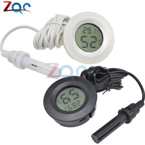 Round Mini LCD Digital Thermometer Hygrometer Temperature Indoor Convenient Temperature Sensor Humidity Meter Gauge Instruments