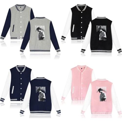 Kpop TAEMIN Super Baseball Jacket Coat Streetwear Men Women Hoodie Sweatshirts Sportswear Long Sleeve Homme Hoodies Jackets Tops