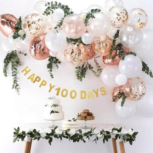 50pcs/lot Rose Gold Birthday Balloon Arch Kit White Latex Garland Balloons Baby Shower Supplies Backdrop Wedding Party Decor