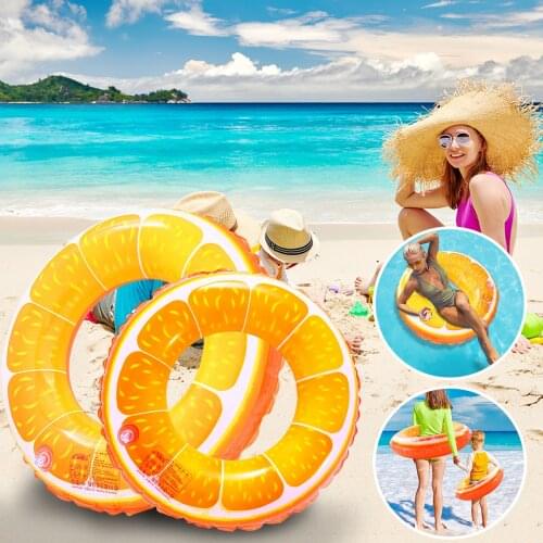 Inflatable Pool Swim Circle Lemon Painting Summer Swimming Pool Float PVC Circle For Swimming Inflatable Toy Funny Outdoor Toys