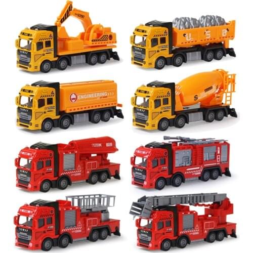 New Simulation Sound & Light Construction Vehicle Engineering Truck Fire Car Toy Excavator Model Educations Toys for Boys Kids