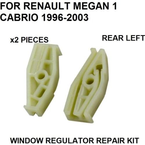 X2 PLASTIC PIECES 1996-2003 FOR RENAULT MEGANE I 1 CABRIOLET WINDOW REGULATOR REPAIR CLIP REAR-LEFT NEW