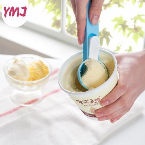 Plastic Ice Cream Scoops Frozen Yogurt Dough Fruit Mash Scoop Spoon Fruit Ice Cream Ball Maker Bar Accessorizes Kitchen Gadget