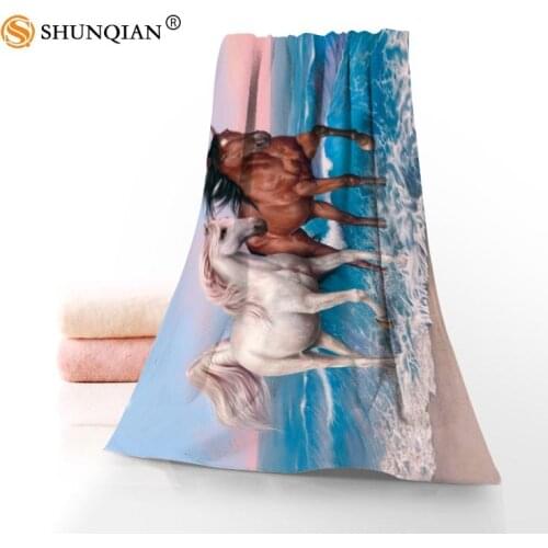 Custom 35x75cm 70x140cm Towels Facecloth Bath Towel Horse Microfiber Washcloth Quick drying Sports Towel