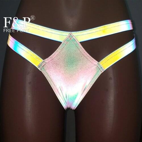 Rainbow Reflective Clothing Booty Shorts Bikini Bottom Burning Man Festival Carnival Costume Gogo Pole Dance Bottoms Clothes
