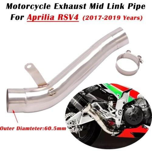 Slip On For Aprilia RSV4 2017 2018 2019 Motorcycle Exhaust Escape System Modified 61mm Muffler Middle Link Pipe Connecting Tube