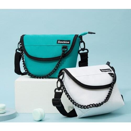 Shoulder Messenger Bag 2021 Ladies Nylon Solid Color Fashion Chain Small Messenger Bag Crossbody Bags for Women