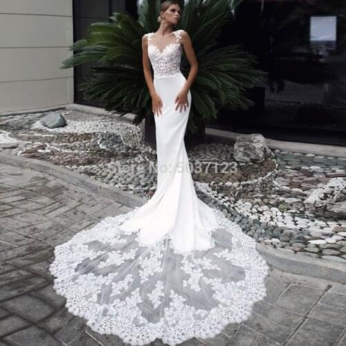 Mermaid Wedding Dresses Sweetheart Sleeveless Lace Appliques Open Back Vestido De Novia 2019 Bridal Gowns Court Train