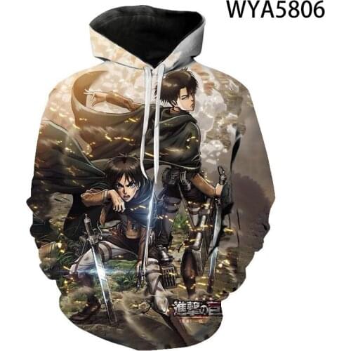 New Streetwear Men Women Children Casual Sweatshirts Attack On Titan 3D Printed Boy Girl Kids Hoodies Pullover Long Sleeve Tops