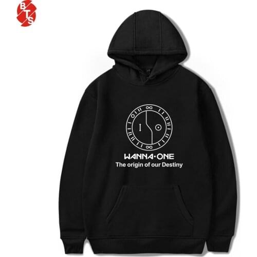 Wanna One Kpop Fashion Print Hoodies Women/Men Long Sleeve Casual Hooded Sweatshirts 2018 Hot Sale Trendy Streetwear Hoodies