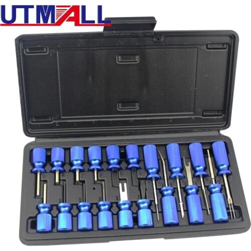 19pc Universal Terminal Release Tool Set Plug Type Connector Remover Kit