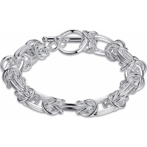 Upscale fashion pure silver jewelry elegant charm womens jewelry round silver bracelet valentines day gift free shipping