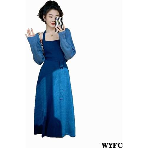 Модные вязаные платья WYFC China At AliExpress