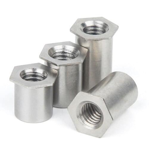 10pcs M3 Through hole Rivet stud Riveting Nut column Rivetings 304 stainless steel 3mm-12mm Length