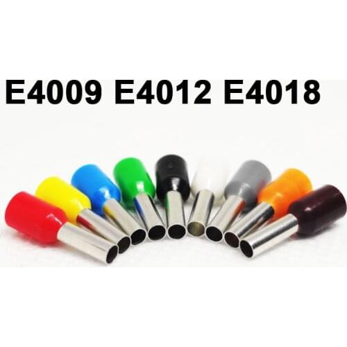 100pcs/lot E4009 E4012 E4018 Bootlace 4.0 Ferrules kit set Wire Copper Crimp Connector Insulated Cord Pin End Terminal