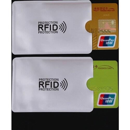 100 Pack RFID Blocking Sleeves Anti Theft RFID Card Protector RFID Blocking Sleeve Identity Anti-Scan Card Sleeve