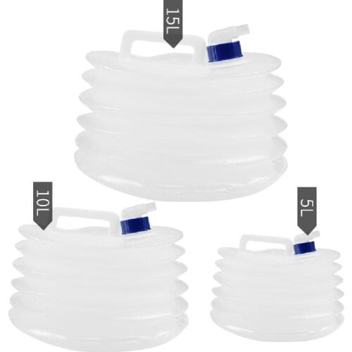 5L 15L Outdoor Collapsible Water Bag Camping Foldable Water Containers Drinking Multifunction Telescopic Storage Water Bottl