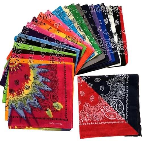 New Unisex Cotton Hip Hop Bandana Headwear Fashion Paisley Hair Band Scarf Neck Wrist Wrap Magic Square Scarves Handkerchief