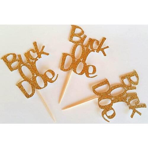 Glitter Guns or Roses wedding birthday cupcake toppers Gender Reveal cake decoration doughnut food picks