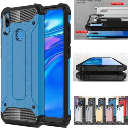 For Huawei Y7 2019 Case Armor Cover Hard PC + Silicone Cases For Huawei Y7 Case Cover For Huawei Y7 Prime 2019 Fundas