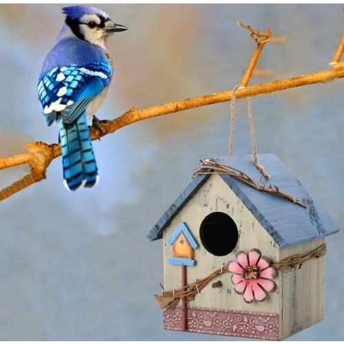 Wooden Bird House Nest Handmade Eco-friendly Bird Nest Cage DIY Outdoor Birdhouse Garden Yard Hanging Decoration Crafts