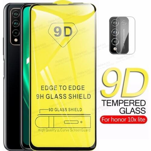 For Huawei Honor 10X Lite Glass 9D Full Cover Glue Protective Glass Honor 10X Light On Honer 10 X Honor10X X10Lite Camera Film