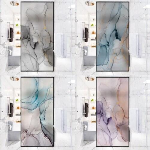 Flow stone sand pattern electrostatic frosted glass film sliding door partition shading opaque bathroom toilet window film