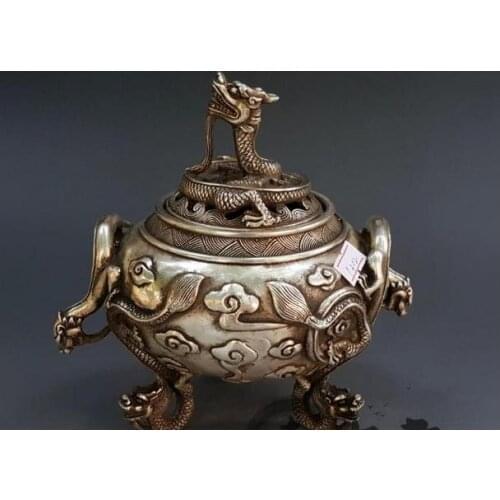 Collectable Old Ming Dynasty copper censer / incense ,with carving&mark,Handmade crafts,collection& adornment