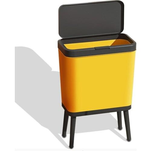 15L Trash Bin With Lid Creative Dustbin Large Capacity Press Style Kitchen living Office Trash Can