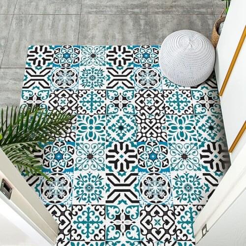 Geometric Abstraction Entrance Doormat TPR Rubber Bathroom Kitchen Non-Slip Welcome Mat Mud-removing Sand-stripping Floor Carpet