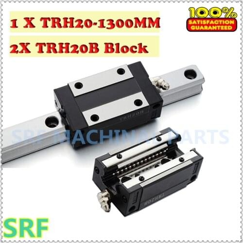 High quality 1pcs Linear guide 20mm TRH20 L=1300mm Linear Guide Rail+2pcs TRH20B linear carriage block for CNC X Y Z Axis