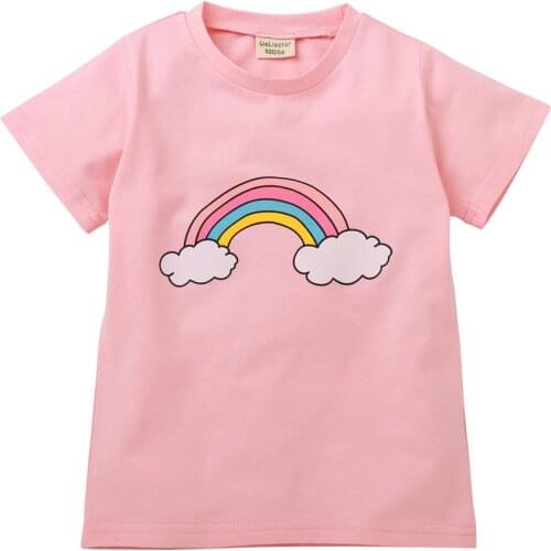 Fashion Casual Baby Boys Girls t shirt Casual Rainbow Colourful Kids T Shirt Cotton Girls T-shirt Boys Sport Tops Kids Clothes