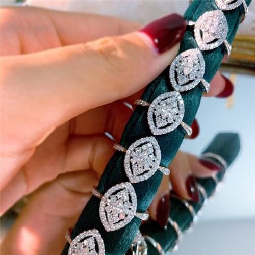 CAOSHI Trendy Exquisite Female Ring for Wedding Creative Design with Shiny Zirconia Elegant Women Chic Jewelry Anniversary Gift