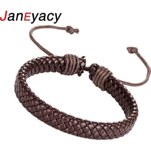 Fashion Punk Men Bangle Braided Leather Bracelet Simple Retro Multi Color Optional Adjustable Women Bracelets Ladies Pulseira