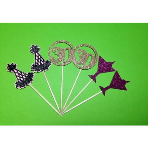 CUSTOMIZE number glitter Dirty 30 birthday cupcake Toppers baby bridal shower wedding party cake decorations food picks