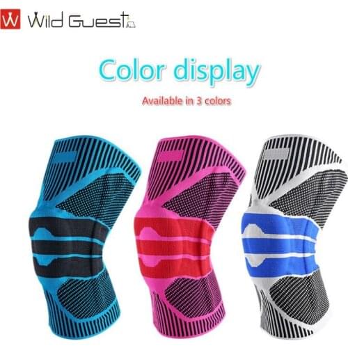 New sports knee pad silicone spring knitted knee pad running basketball mountaineering fitness protective gear