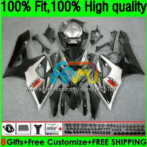 OEM For SUZUKI GSXR-1000 GSX R1000 GSXR 1000 CC 05 06 42BS.12 GSX-R1000 1000CC Black silver 05 06 K5 GSXR1000 2005 2006 Fairing