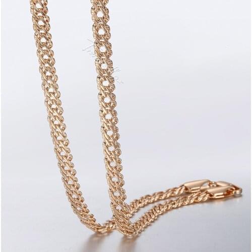 Hammered Curb Cuban Rombo Link Womens Necklace Chain Light 585 Rose Gold Filled 5mm GN453
