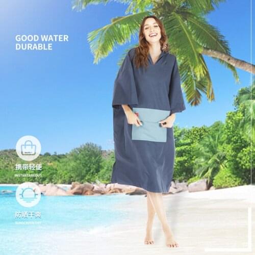 Swimming Pool Beach Towels Microfiber Changing Robe Cloak Man Women Bathrobe Hooded Surf Poncho Towel Swimsuit Beachwear new