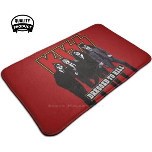 Kiss ® The Band - Dressed To Kill In Red 3 Sizes Home Rug Room Carpet Kiss Fan Art Kiss Band Kiss Music Kiss The Band Kiss