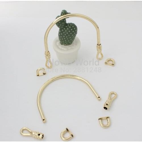 2-10 pieces 11.7X11.6cm Semi-circle light gold purse Metal Frame,solid metal screws puurse Metal handle Frame